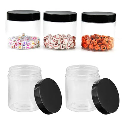 HOMSFOU Plastic Food Storage Jars with Lids 12pcs Plastic Sealed Canisters Airtight Kitchen Containers for Cereals and Pantry Organization