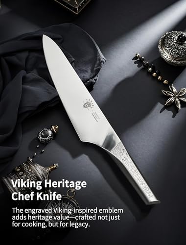 All Steel Chef Knife with Mirror Finish Blade, 8 inch German 1.4116 Steel Kitchen Knife, Anti-Slip Handle, Lightweight Cutting & Cooking Knife for Meat, BBQ & Daily Kitchen Use - style: All Steel Chef Knife