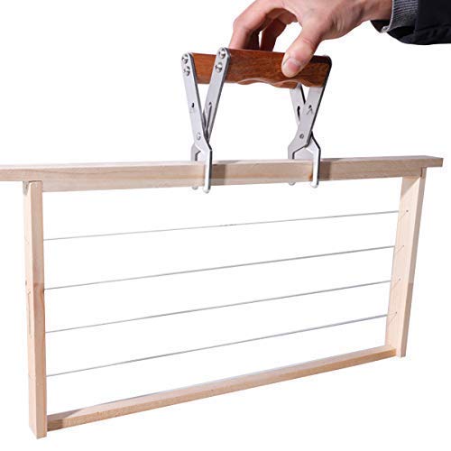 Frame Grip 2 Pcs Beekeeping Grip 5.1" X 5.1" Frame Lifter with Wooden Handle Beekeeping Equipment Bee Hive Frame Holder for for Beekeeper (Wooden Handle)