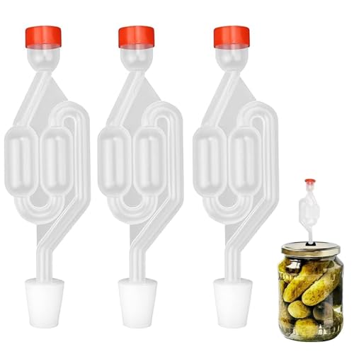 3Pcs Airlocks for Fermenting, S-Shaped Bubble Airlock Set with Rubber Stoppers, Used for Brewing Wine, Beer, Sauerkraut, Pickles Airlocks for Fermenting, Airlock, Air Lock for, Fermenta