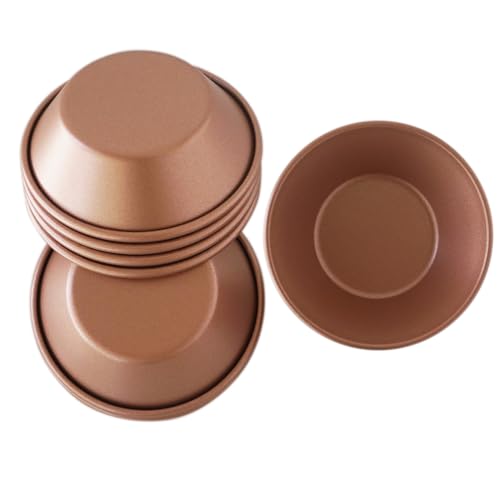 8 Pack Egg Tart Pans, Small Pie Tins, Nonstick Mini Egg Tart Mold, Reusable Quiche Baking Pans for Pies, Pastel de Nata, Cakes - 3 Inch, Gold - color: Gold