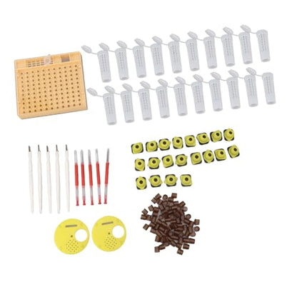 Queen Rearing Kit Beekeeping Cell Cup Kit Queen Rearing Box 110 Cell Cups Breeding System with 20 Hair Roller Cages 5 Grafting Tools for Beekeepers