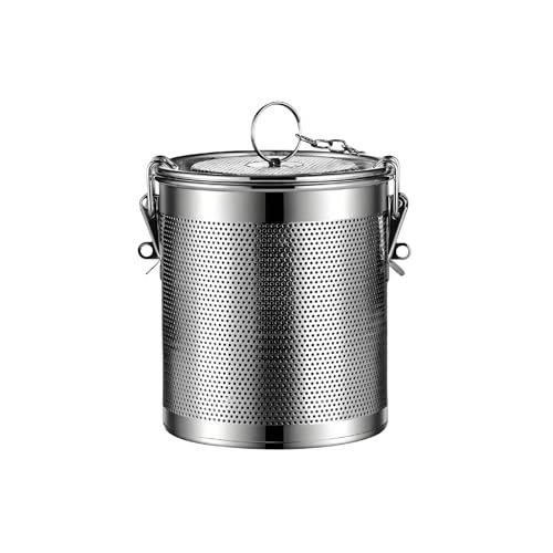 Seasoning Strainer,large tea infuser,Cooking Spice Filter | tea strainer,Mesh Design Tea Ball,Strainer Soup Seasoning, Seperation Basket Filter with Chain Hook for Home Restaurant 0.86L - size: 10CM*11CM