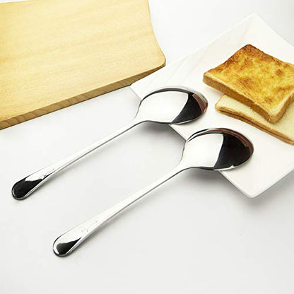AOOSY Serving Spoons, 6 Pieces X-Large 9.8 Inches Stainless Steel Serving Spoon Catering Spoons Solid Serving Utensils Big Ladle Tablespoons for Buffet Banquet Flatware Kitchen Basics Serving - color: A X-Large 9.8 inches Big Serving Spoon
