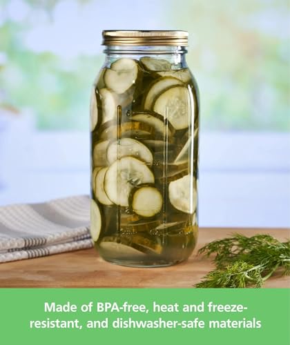 64 oz Mason Jars, Wide Mouth Half Gallon Canning Jars with Lids and Rings, 6-Pack Extra Large Glass Jars for Home Canning and Pantry Storage