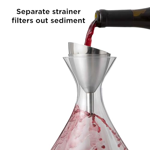 Rabbit Wine Aerator Shower Funnel with Sediment Strainer, Stainless Steel