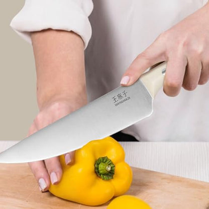 WANGMAZI 15 Pcs Knife Block Set, Japanese High Carbon Stainless Steel Sharp Blade Knife Set, Razor Sharp Knives Set for Kitchen, Dishwasher Safe, Elegant Box for Men Women, Natural - color: 01-Natural