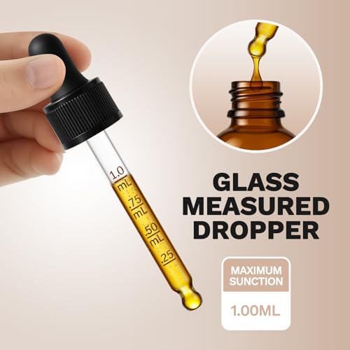 12 Pack, 1 oz Tincture Bottles with Dropper, Amber Glass Dropper Bottle Leakproof with Stainless Steel Funnel, Pipettes & Labels, 30 ml Eye Dropper Bottles For Essential Oils Serums Hair Body Oils - color: Amber