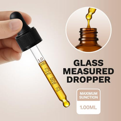 12 Pack, 1 oz Tincture Bottles with Dropper, Amber Glass Dropper Bottle Leakproof with Stainless Steel Funnel, Pipettes & Labels, 30 ml Eye Dropper Bottles For Essential Oils Serums Hair Body Oils - color: Amber