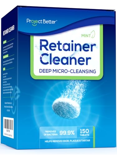 Retainer Cleaner Tablets for Dental Appliances and Night & Mouth Guard, Denture Cleaning Tablets Solution To Offer Confident Smile.(150 Tablets,Mint Flavor)