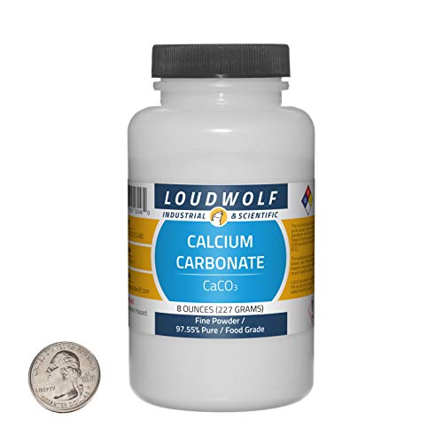 Calcium Carbonate / 8 Ounce Bottle / 97+% Pure Food Grade/Fine Powder - size: 8 Ounces in 1 Bottle