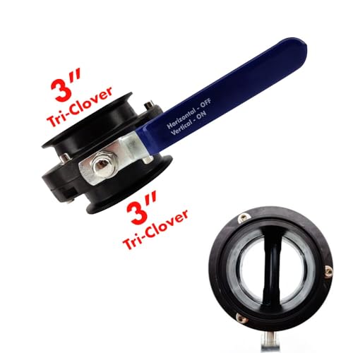 2/3-Inch Tri-Clover Butterfly Valve For Tri-Conical Fermenter – Pressure-Rated, Brewing Equipment for Beer, Wine, Mead – 1 Piece(3 Inchx 3 Inch) - size: 3 Inchx 3 Inch