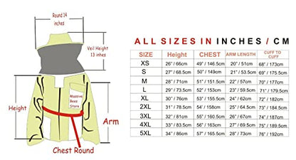 CLOTHES N LEATHER GEAR Beekeeping Ventilated Suit Three Layer Mesh Ultra Fencing Veil in Khaki (XS, Khaki) - color: KHAKI