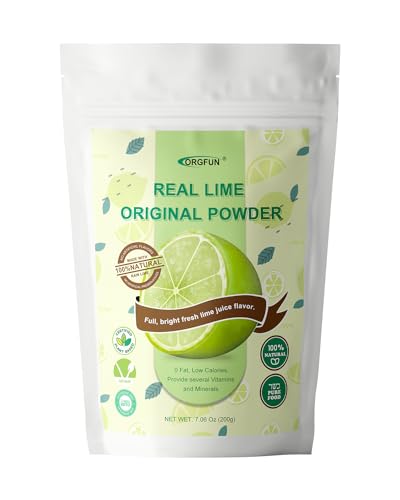 ORGFUN Original Lime Powder, Whole Lime Juice Freeze Dried Powder, Great for Cocktails, Drinks, Smoothies, and Cooking 7.06 Oz - color: Lime 7.06 Ounce