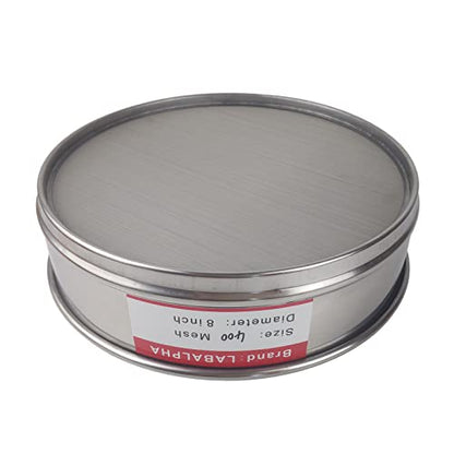LABALPHA 400 Mesh Lab Sieves, Test Sieve, 8'' Diameter, 304 Stainless Steel Wire Cloth (0.0385mm) - size: 400 mesh (0.0385mm)