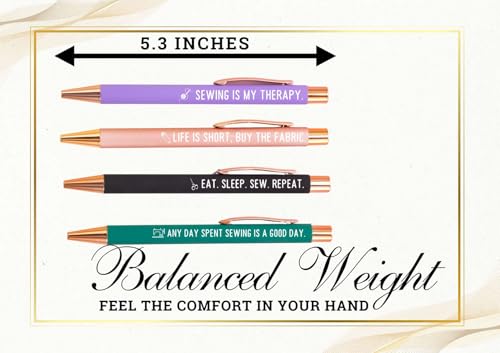 InnoBeta Sewing Gifts for Sew Lovers & Women, Ballpoint Pen Set of 4, Gifts for Sewing Quilting Lovers on Birthday & Christmas
