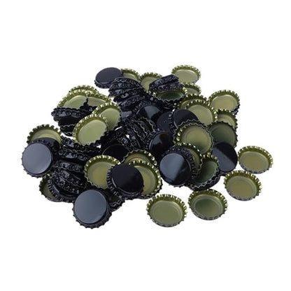 100Pcs/Set Beer Cap Beer Bottle Caps Oxygen Absorbing Seal Caps for DIY Home Brewing Beer Tool Bar Accessories(Black) - color: Black