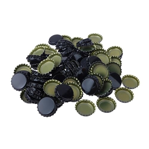 100Pcs/Set Beer Cap Beer Bottle Caps Oxygen Absorbing Seal Caps for DIY Home Brewing Beer Tool Bar Accessories(Black) - color: Black