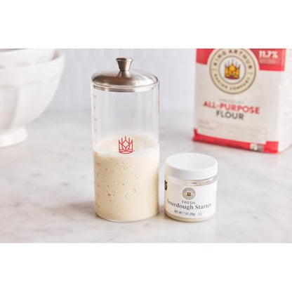 King Arthur Baking Company Petite Glass Sourdough Storage Crock With Lid And Spatula, Borosilicate Glass, 1-Pint Capacity - size: 1-Pint, Glass