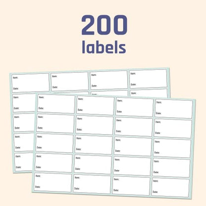 200 Pieces, 2" x 1", Removable Food Labels for Freezer Storage, Date Stickers to Write On - size: 200 Pack
