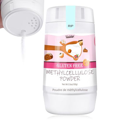 3.5oz Methylcellulose Powder, Pure & Premium Methylcellulose Powder Food Grade, Suitable for Ice Cream Making, Veggie Burger, Cake, Yogurt, Candy, Gum, Baking and More