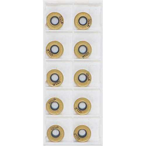10pcs Carbide Milling Insert RPMT1204 （ R6）Round,CNC Milling Machine Indexable Milling Insert,Tungsten Steel Surface Golden Coating, Very Suitable for Processing Steel and Stainless Steel. - size: RPMT1204M-C DP