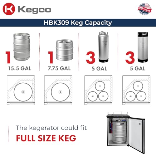 Kegco HBK309X-3 Keg Dispenser, 3 faucet without kegs Black Stainless Steel - color: Black Stainless Steel, size: 3 Tap