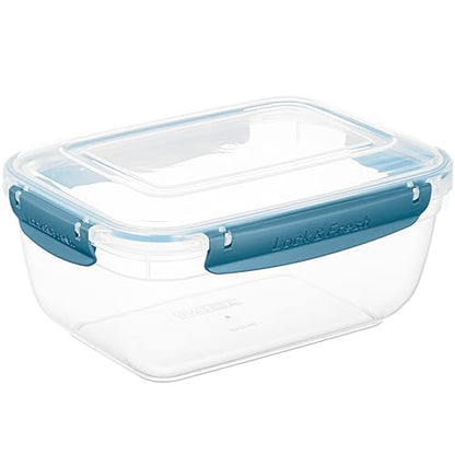 Superio Plastic Food Storage Container with Airtight Lid- 80 Oz, BPA Free, Leakproof, Stackable, Microwave, Dishwasher and Freezer Safe, Blue - color: Blue