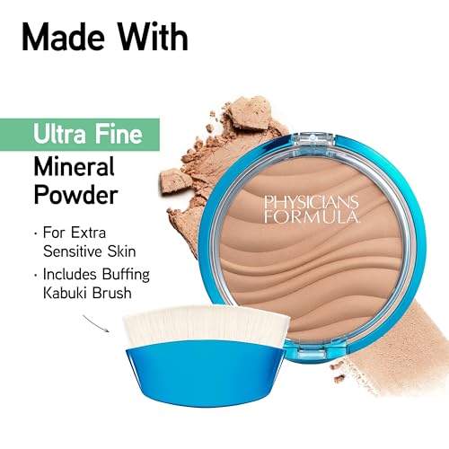 Physicians Formula Mineral Wear Talc-Free Airbrushing Pressed Powder, Full Coverage Mineral Face Powder for Sensitive Skin – Creamy Natural - color: Talc-Free Creamy Natural