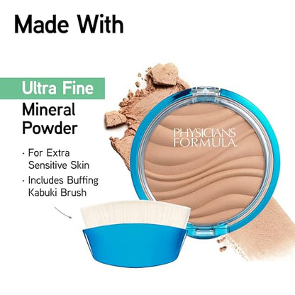 Physicians Formula Mineral Wear Talc-Free Airbrushing Pressed Powder, Full Coverage Mineral Face Powder for Sensitive Skin – Creamy Natural - color: Talc-Free Creamy Natural