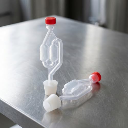 2 Sets S-shaped Silicone and Pp Airlocks with #6 Stopper for Wine Making and Beer Fermentation, Home Brewing Supplies that Monitor Fermentation Process and Prevent Gas Backflow