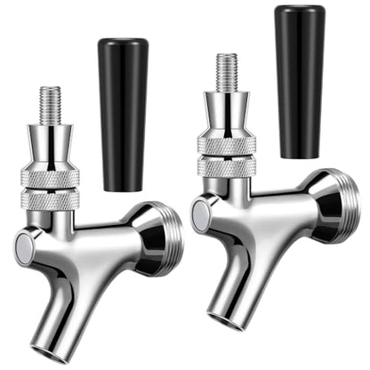 Sliner 2 Pcs Stout Beer Faucet, Stainless Steel Draft Keg Tap with 304 Stainless Handle, Dispensing Tap for Beer Shanks and Towers