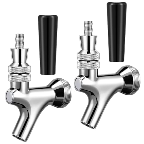 Sliner 2 Pcs Stout Beer Faucet, Stainless Steel Draft Keg Tap with 304 Stainless Handle, Dispensing Tap for Beer Shanks and Towers