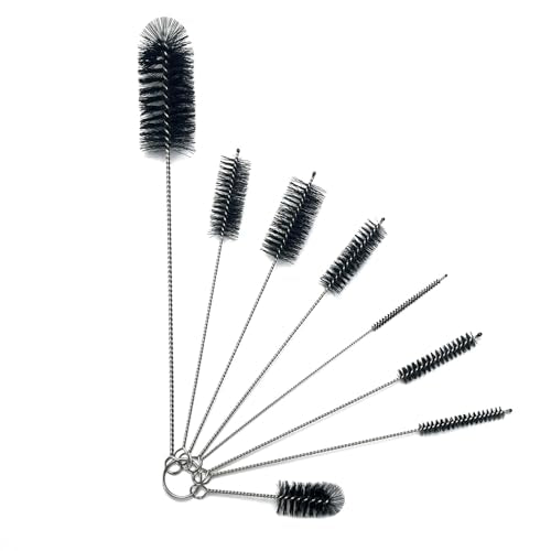 Cleaning Brushes,16 Pcs Pipe Tube Brush Pipe Cleaning Brushes Bottle Brush,for Washing Narrow Neck Water Bottles Jars Teapot Spout Coffee Machine Tube(White&Black)