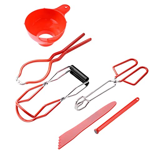 Canning Tools Set, Bubble Popper/Bubble Measurer/Bubble Remover Tool for Cannings Pot, Water Bath& Pressure Canner, Include Tongs, Wide Mouth Funnel, Jar Lifter, Jar Wrench, Magnetic Lid Lifter