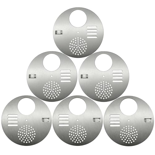 6 PCS Beekeeping Tools Beehive Round Entrance Gates - 4.92”(12.5cm) Diameter Galvanized Iron Hive Door, 1mm Thick with Ventilated Airflow Holes for Beehive Boxes & Beekeeping Supplies