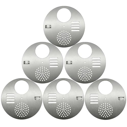 6 PCS Beekeeping Tools Beehive Round Entrance Gates - 4.92”(12.5cm) Diameter Galvanized Iron Hive Door, 1mm Thick with Ventilated Airflow Holes for Beehive Boxes & Beekeeping Supplies