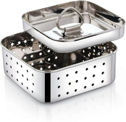 Stainless Steel Square Shape Paneer/Tofu/Cheese Maker/Mould Machine Hard Presse Mold KIt For Paneer/Cheese Making (350ml)