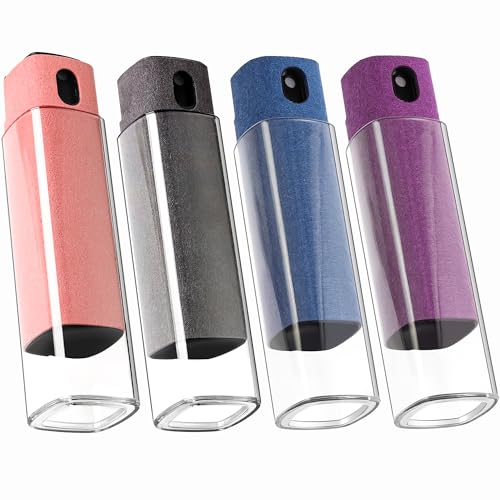 CUIUD Screen Cleaner Kit 4 Pcs, Two in One Screen Cleaner Spray and Wipe, Touchscreen Mist Cleaner Spray Bottle for Phone/Laptop/Tablet/TV/Monitor/Car Screens - color: 4 Pcs(Grey+Pink+Blue+Purple)