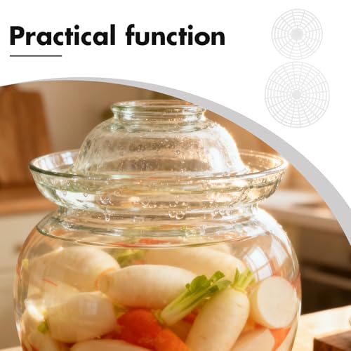 4pcs Fermentation Weights: Plastic Fermenting Weights for Wide Mouth Mason Jars- Fermenting Lid Kit Pickling Mesh Press Plate for Kimchi Sauerkraut