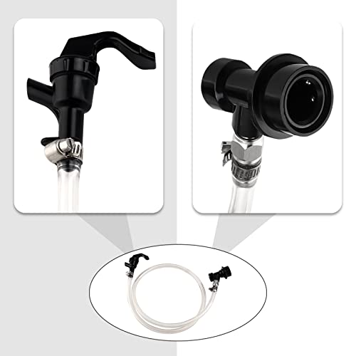 MRbrew Picnic Faucet, 2 Pieces Plastic Draft Beer Dispensing Spigot Keg Tap for Home Brewing Kegging Cornelius Corny Hose Tubing Line