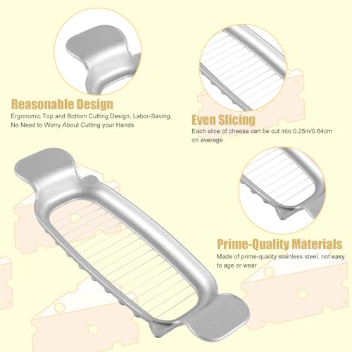 Cheese Butter Slicer, Stainless Steel Cheese Cutter Ergonomic Wires Butter Cutter Single Stick Even Slicer for Portion Control Kitchen Food Tool with Butter Spatula for Butter Block (Silver) - style: Butter Slicer+Butter Spatula