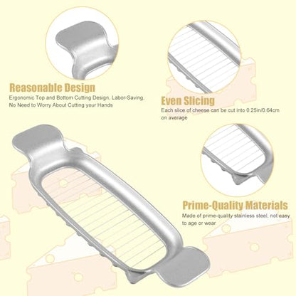 Cheese Butter Slicer, Stainless Steel Cheese Cutter Ergonomic Wires Butter Cutter Single Stick Even Slicer for Portion Control Kitchen Food Tool with Butter Spatula for Butter Block (Silver) - style: Butter Slicer+Butter Spatula