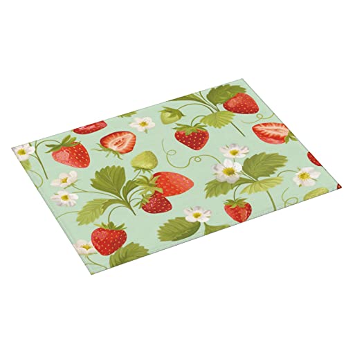 Large Dish Drying Mats For Kitchen Counter Microfiber Kitchen Drying Mat XL Draining Pad Absorbent Quick Drying Dish Mat 18x24 Inch - Strawberry - color: Strawberry