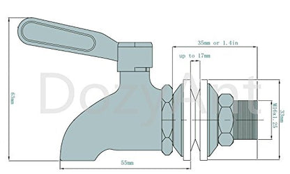 DOZYANT Updated More Durable Beverage Dispenser Replacement Spigot,Stainless Steel Polished Finished, Water Dispenser Replacement Faucet, fits Berkey and Other Gravity Filter Systems as Well