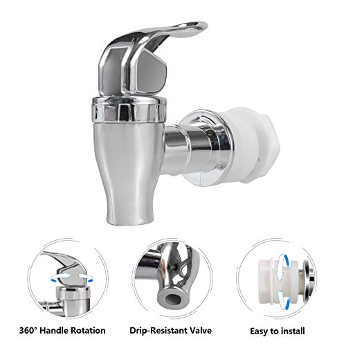 Silver Beverage Dispenser Replacement Spigot, Push Style Spigot for Beverage Dispenser Carafe, Water Dispenser Replacement Faucet (2 PACK) - color: Silver, size: 2