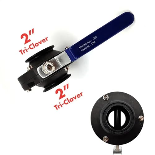 2/3-Inch Tri-Clover Butterfly Valve For Tri-Conical Fermenter – Pressure-Rated, Brewing Equipment for Beer, Wine, Mead – 1 Piece(2 Inch x 3 Inch) - size: 2 Inch x 3 Inch
