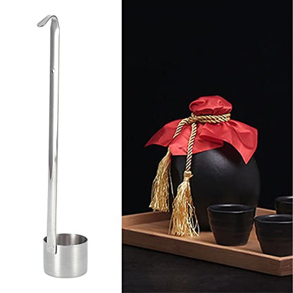 Stainless Steel Wine Spoon Dipper, Long Handle Pouring Spoon with Hook and Measure, 25ML to 500ML - size: 125ML