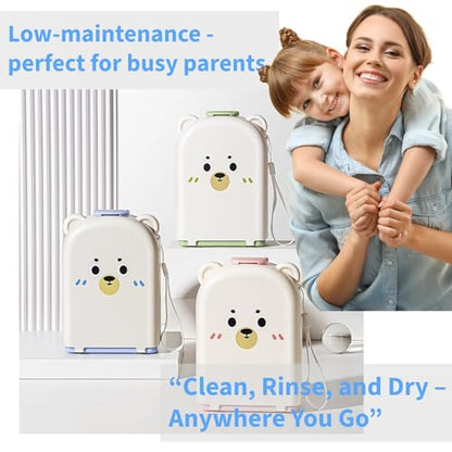 Travel Bottle Cleaner kit, 7in1 Baby Travel Gear Silicone Travel Bottle Brush Set Nipple Drying Rack, Straw Breast Pump Cleaning Soap Dispenser Organizer Case Mon Gift (Blue) - color: Blue