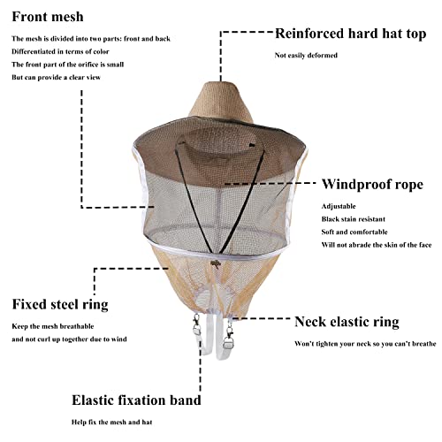 Beekeeping Supplies Beekeeping Veil Hat Beekeeping Suit 3 Pack Beekeeper Hat Professional Bee Face Cover Net Beekeeping Protection Supplies